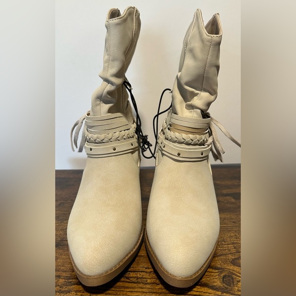 Pop Womens Bone Bryson Stacked Heel Cowboy Boots NWT Size 6 - Picture 8 of 8